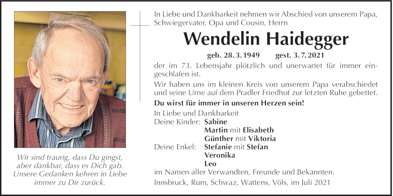 Wendelin Haidegger Bild