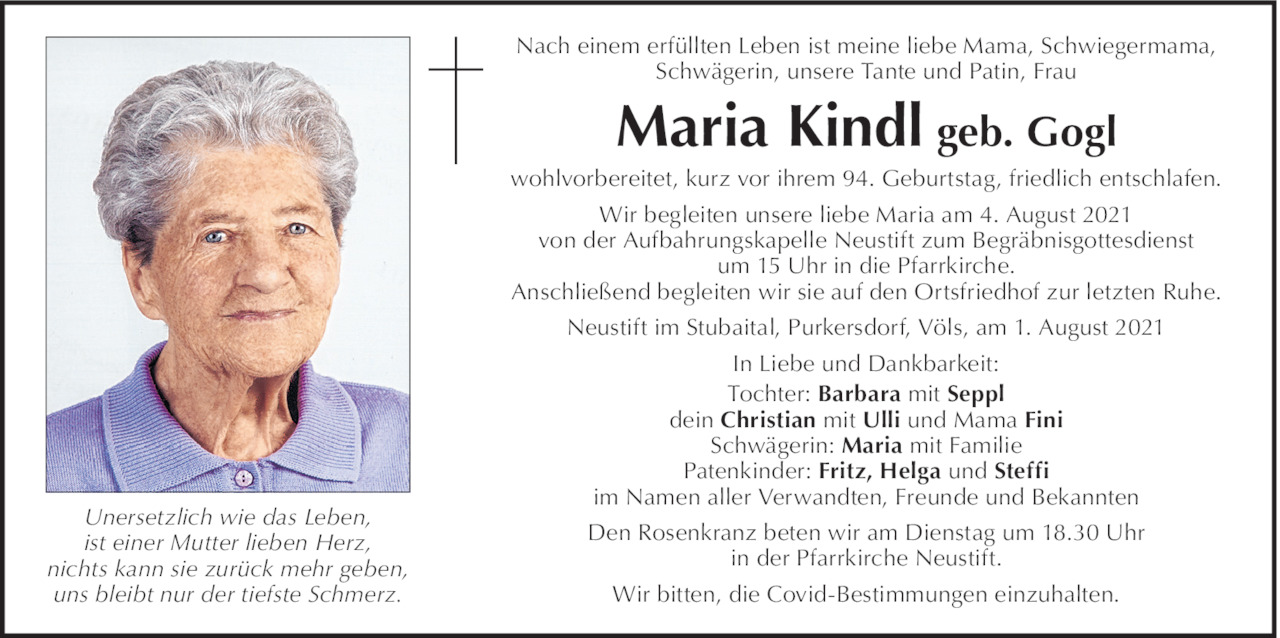 Maria Kindl Bild