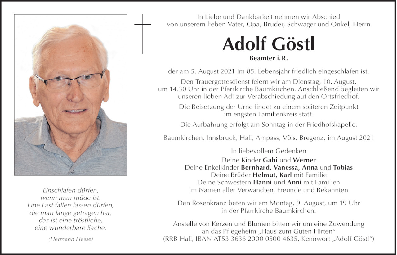 Adolf Göstl Bild