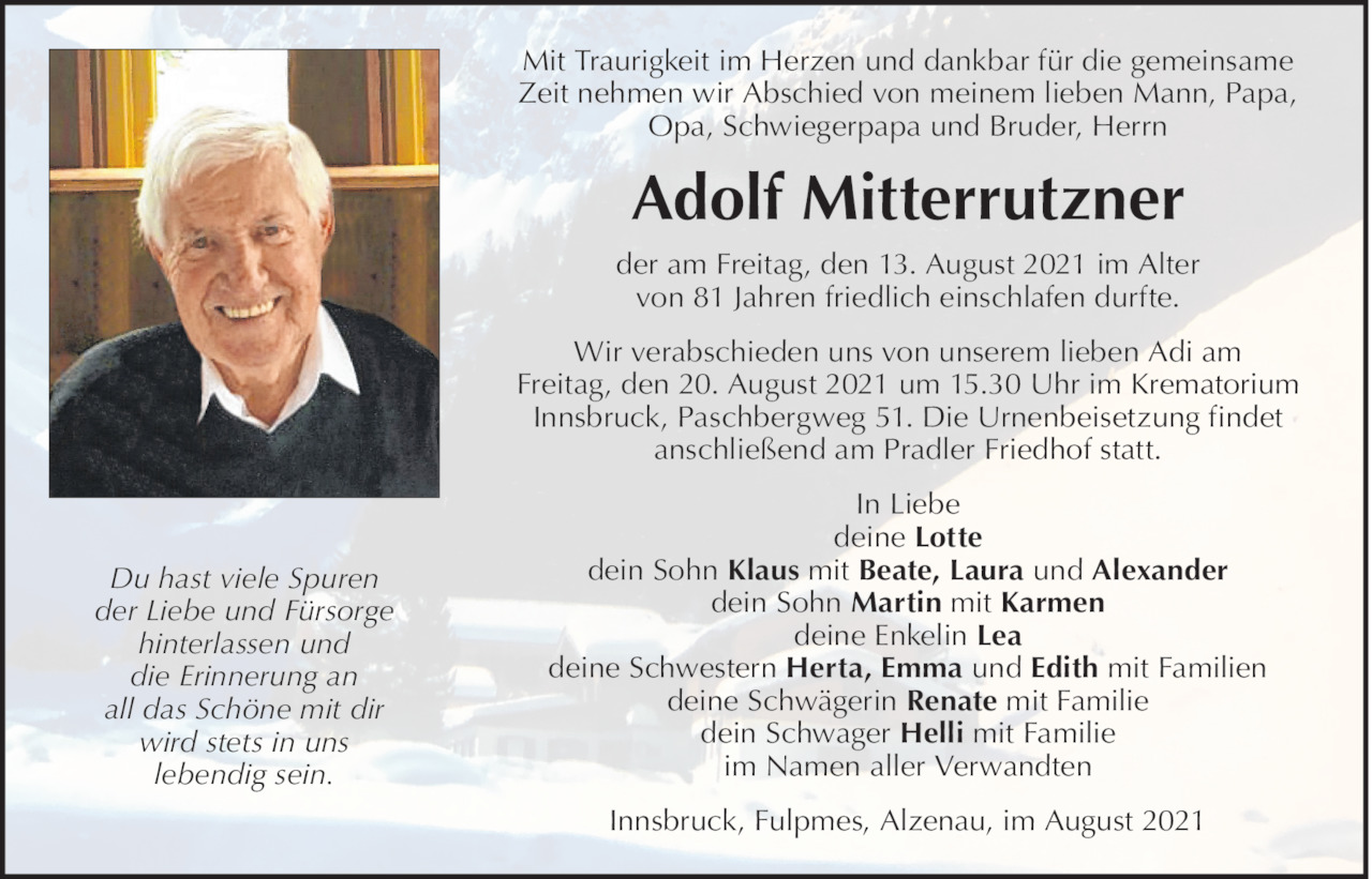 Adolf Mitterrutzner Bild