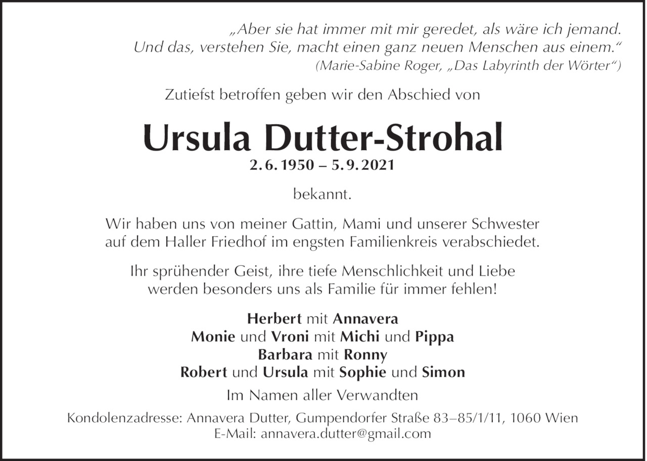 Ursula Dutter Strohal Bild