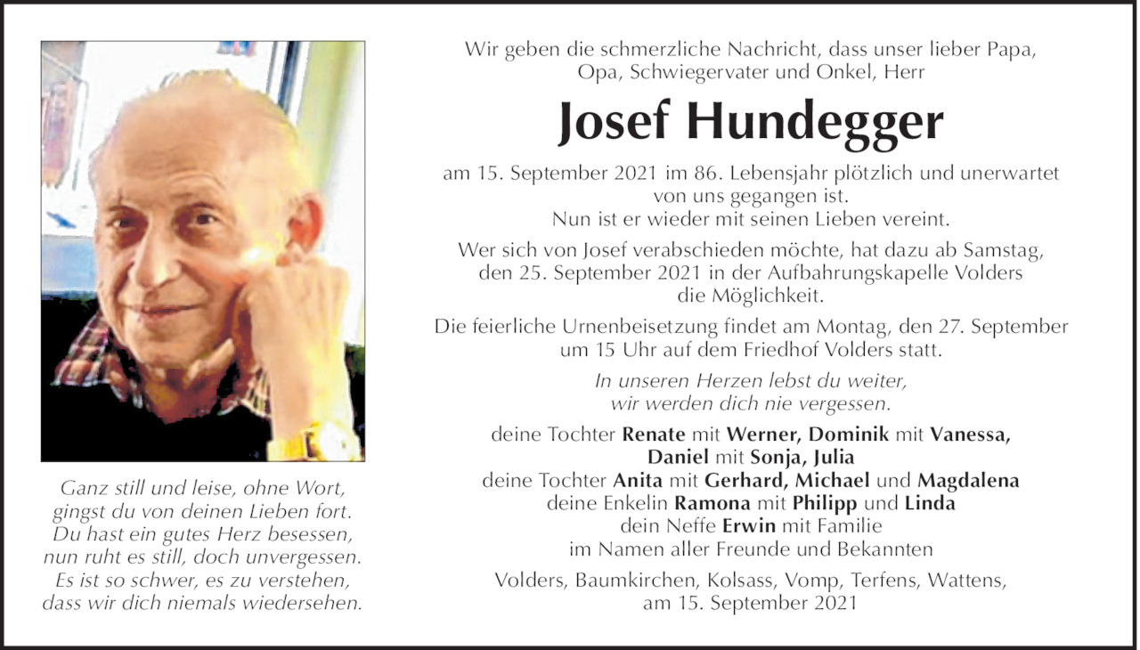 Josef Hundegger Bild