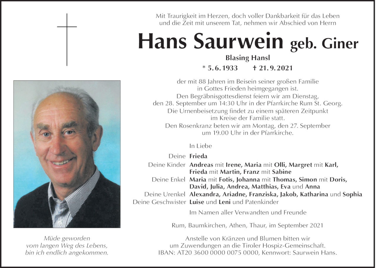 Hans Saurwein  Bild