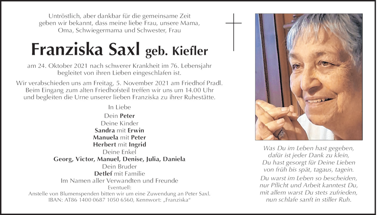 Franziska Saxl Bild