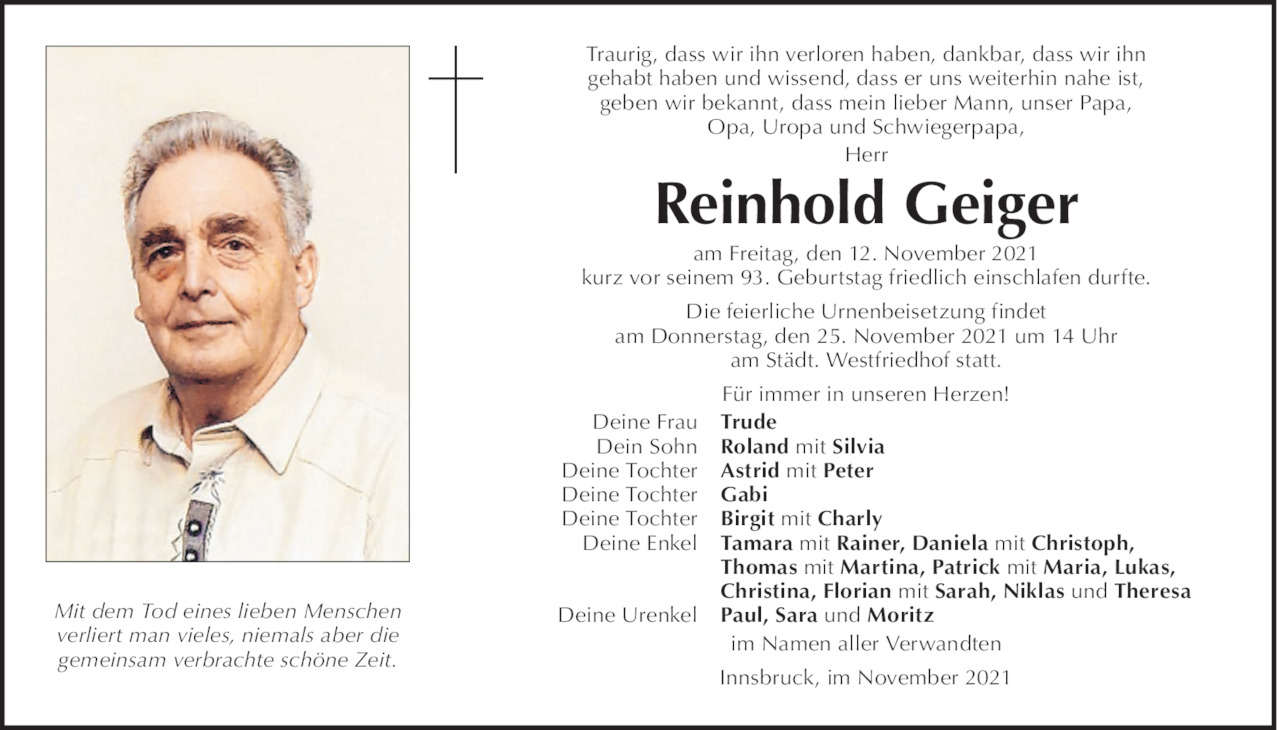 Reinhold Geiger Bild