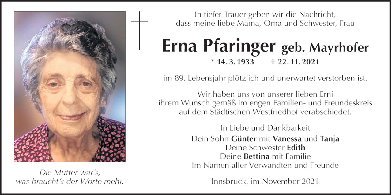 Erna Pfaringer Bild