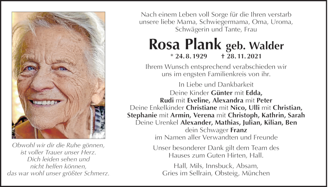 Rosa Plank Bild