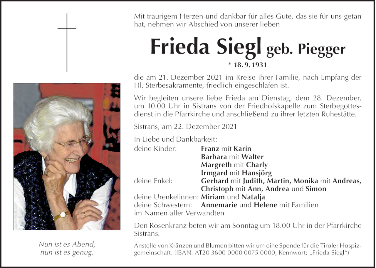Frieda Siegl Bild