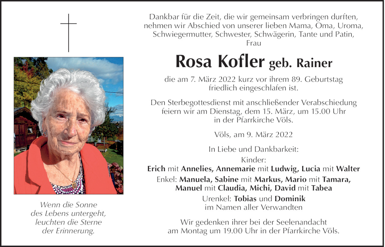 Rosa Kofler Bild