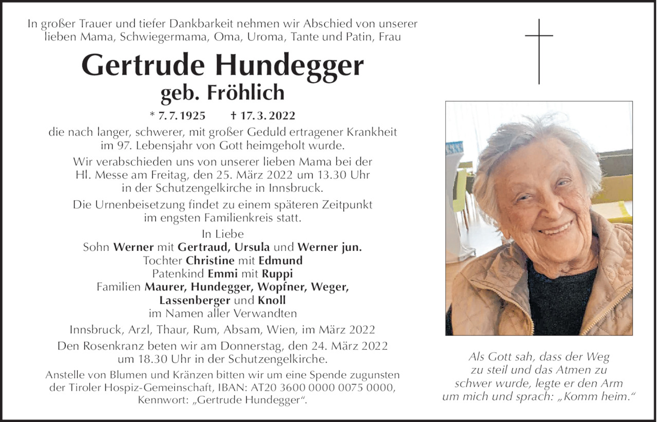 Gertrude Hundegger Bild
