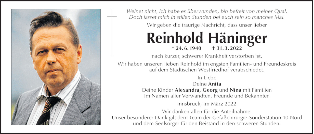 Reinhold Häninger Bild