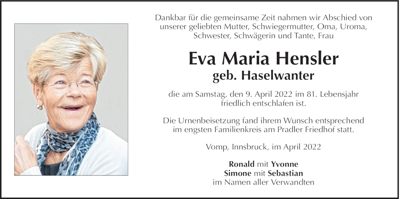 Eva Maria Hensler Bild