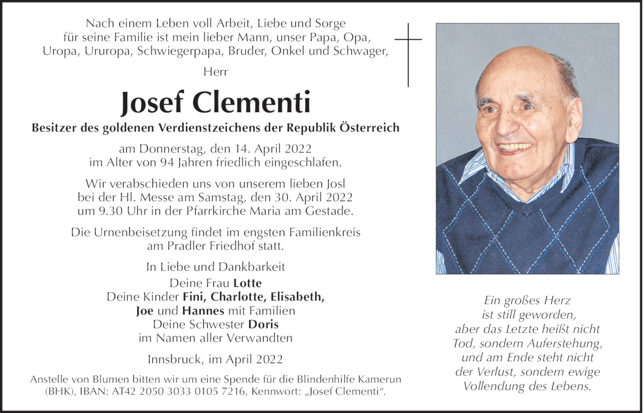 Josef Clementi Bild