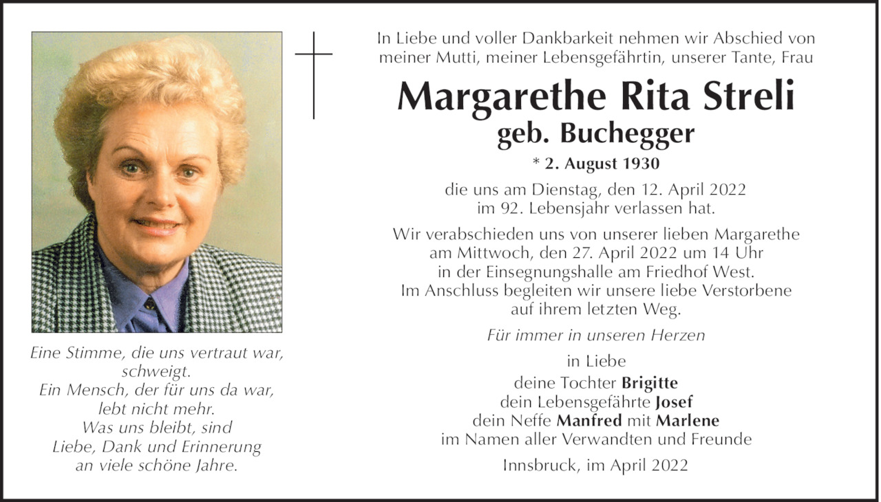 Margarethe Rita Streli Bild