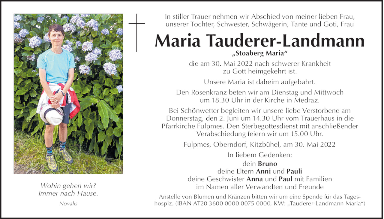 Maria Tauderer-Landmann Bild