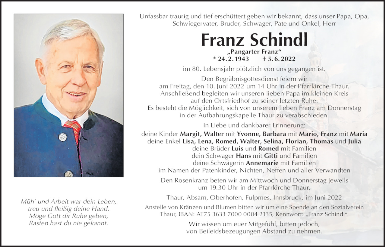 Franz Schindl Bild