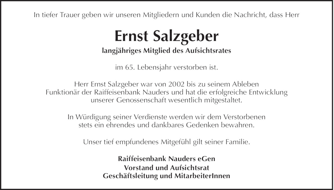 Ernst Salzgeber Bild