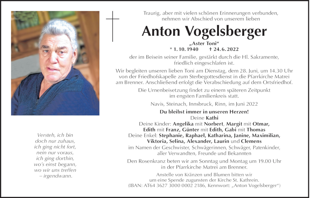 Anton Vogelsberger Bild
