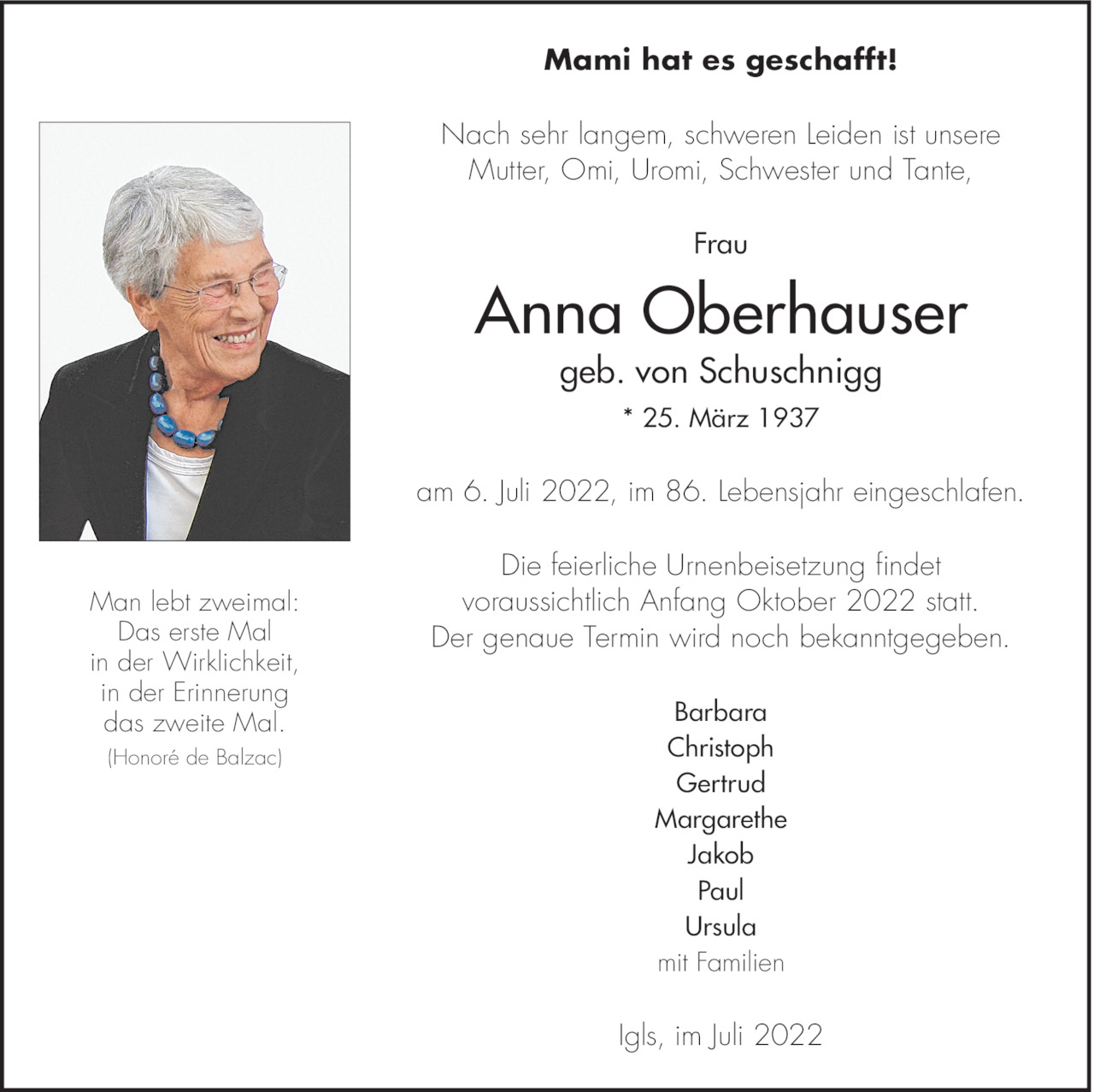 Anna Oberhauser  Bild