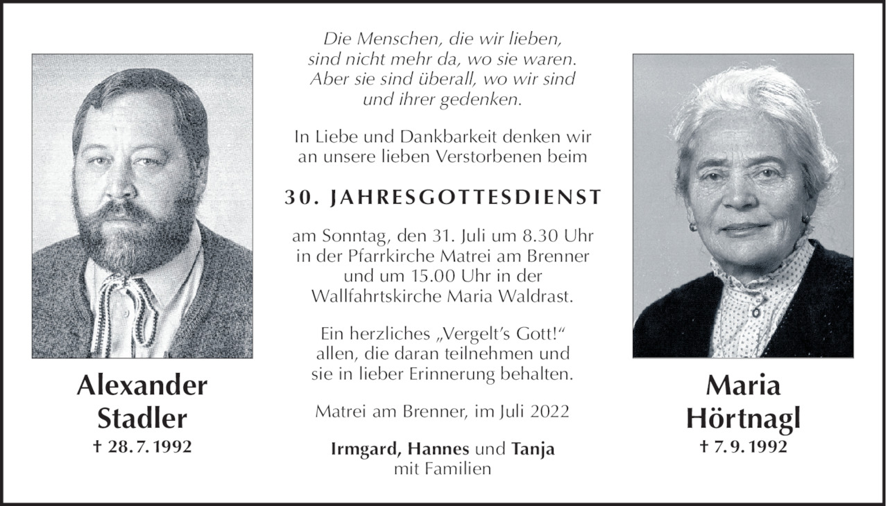 Alexander und Maria Stadler und Hörtnagl Bild