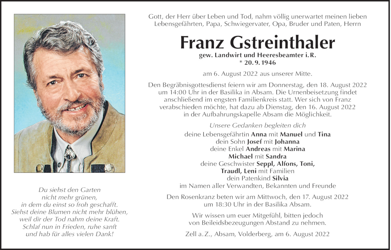 Franz Gstreinthaler Bild