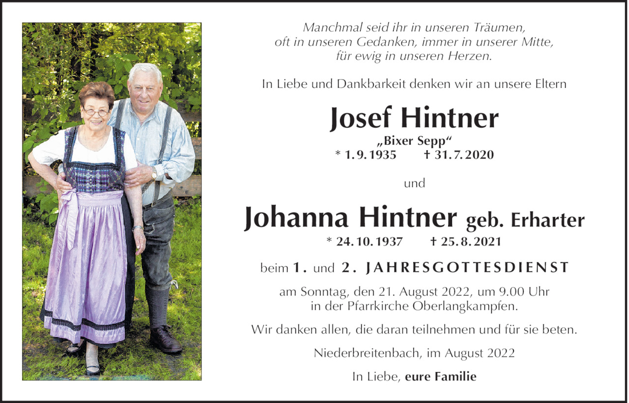 Johanna und Josef Hintner Bild
