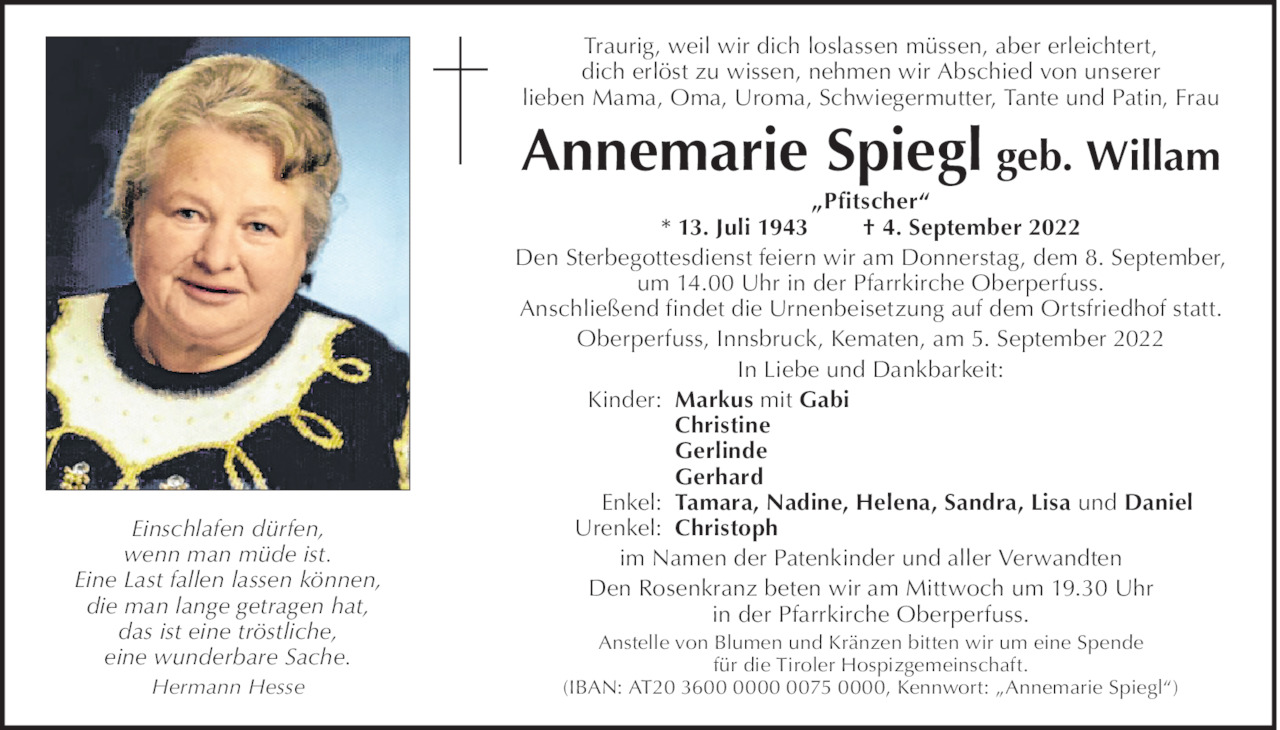 Annemarie Spiegl Bild