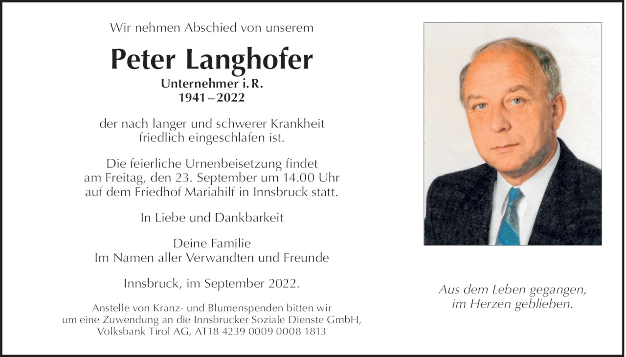Peter Langhofer Bild