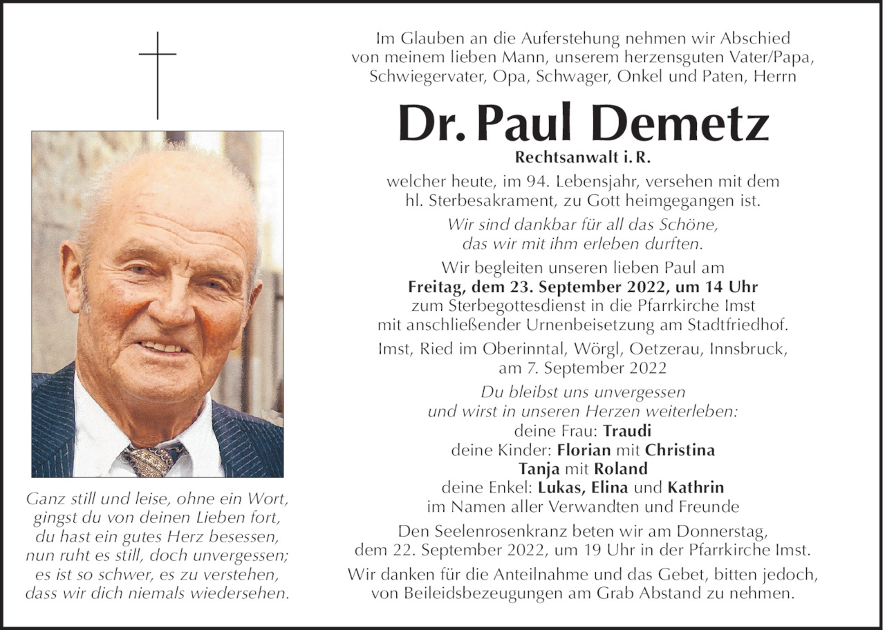 Paul Demetz Bild