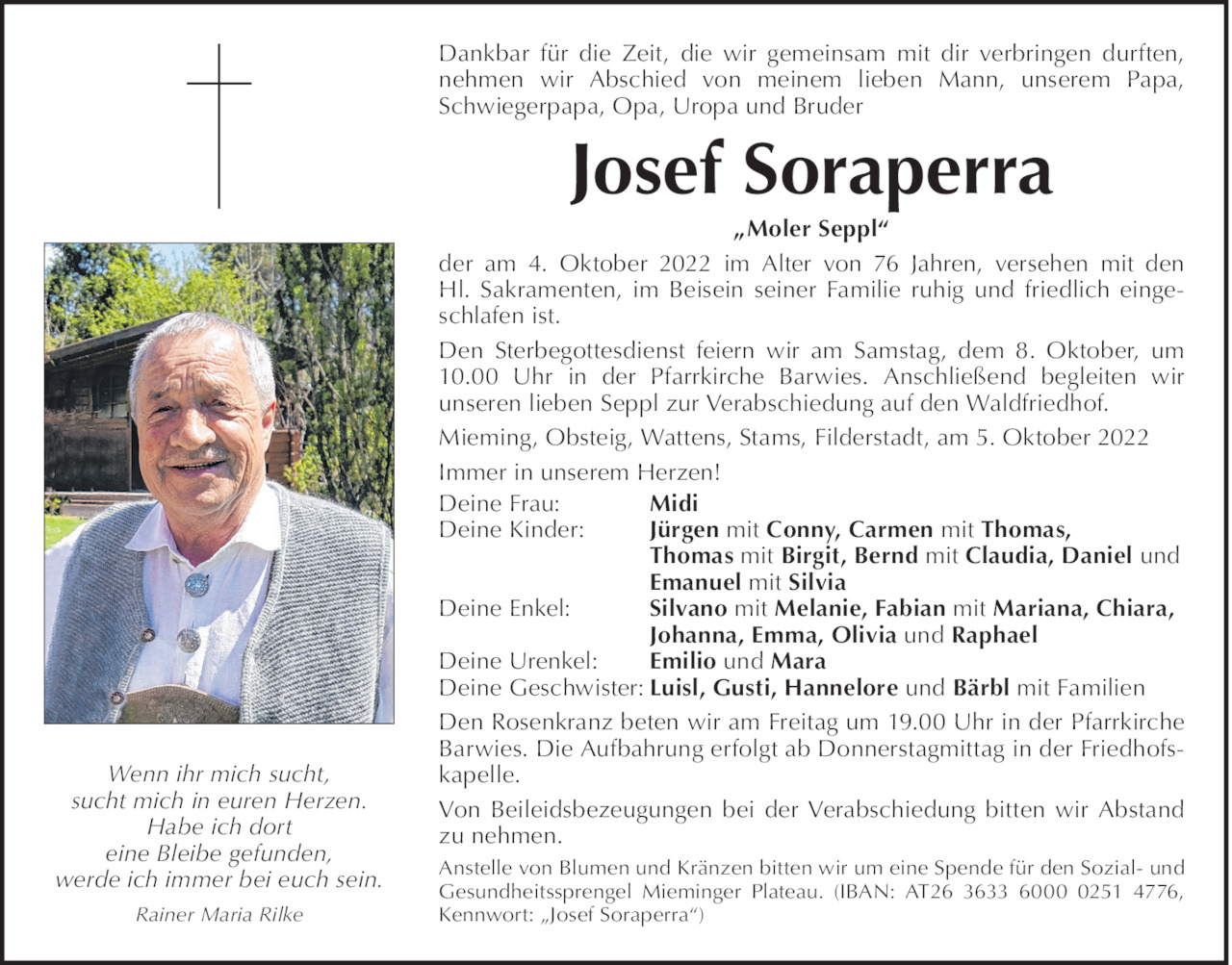 Josef Soraperra Bild