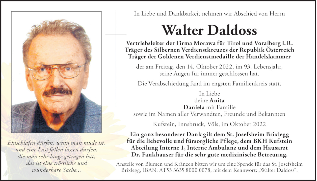 Walter Daldoss Bild