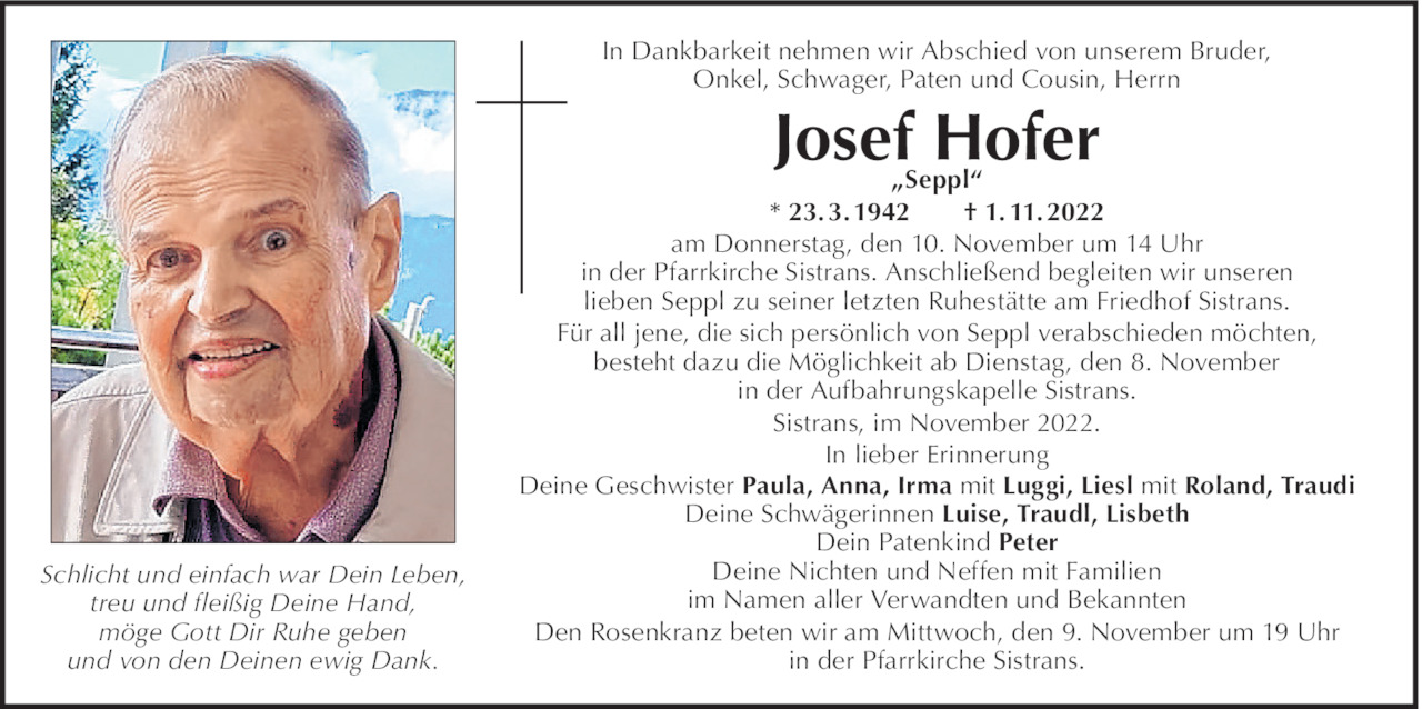 Josef Hofer Bild
