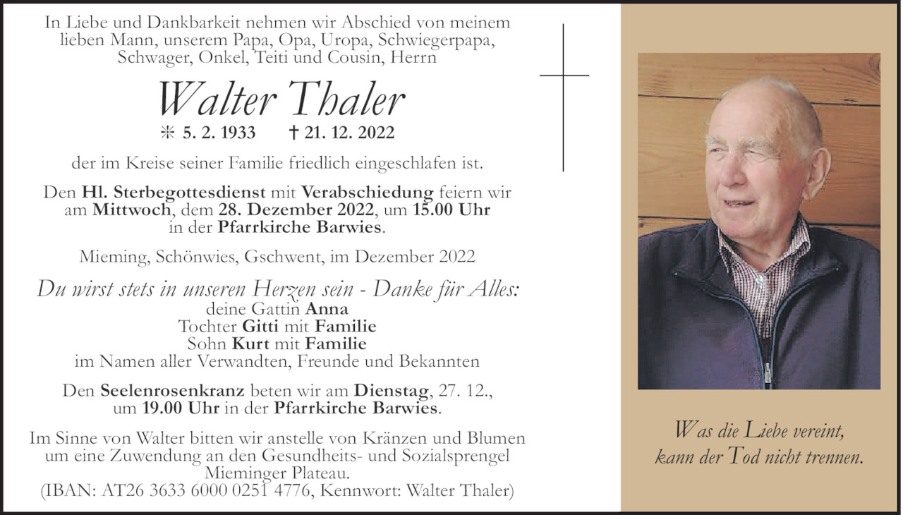 Walter Thaler Bild