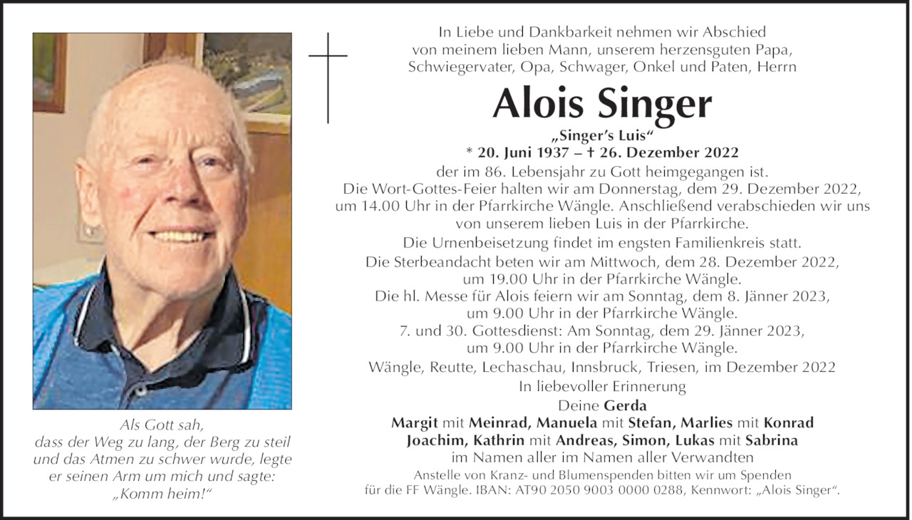 Alois Singer Bild