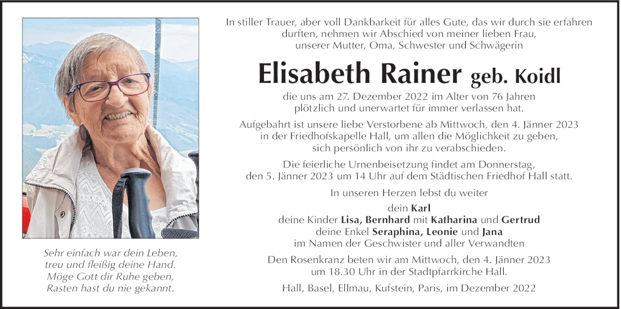 Elisabeth Rainer Bild