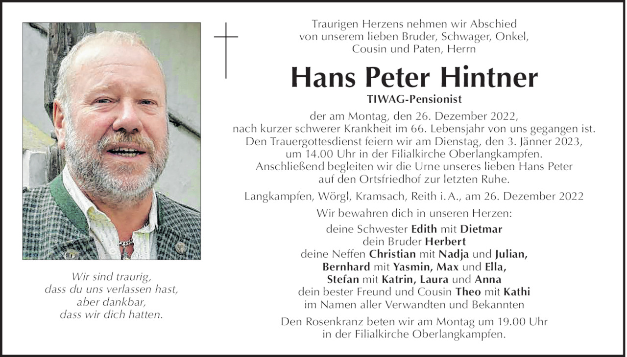Hans Peter Hintner Bild