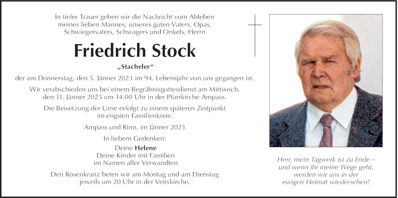 Friedrich Stock Bild