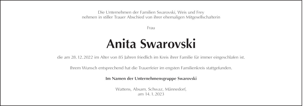 Anita Swarovski Bild