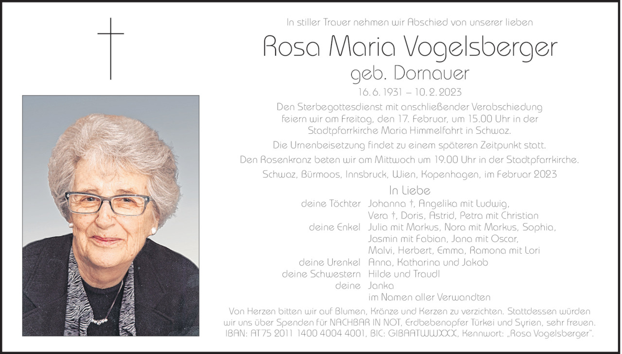 Rosa Maria Vogelsberger Bild