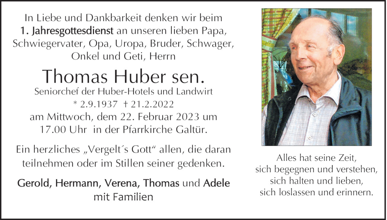 Thomas Huber sen. Bild