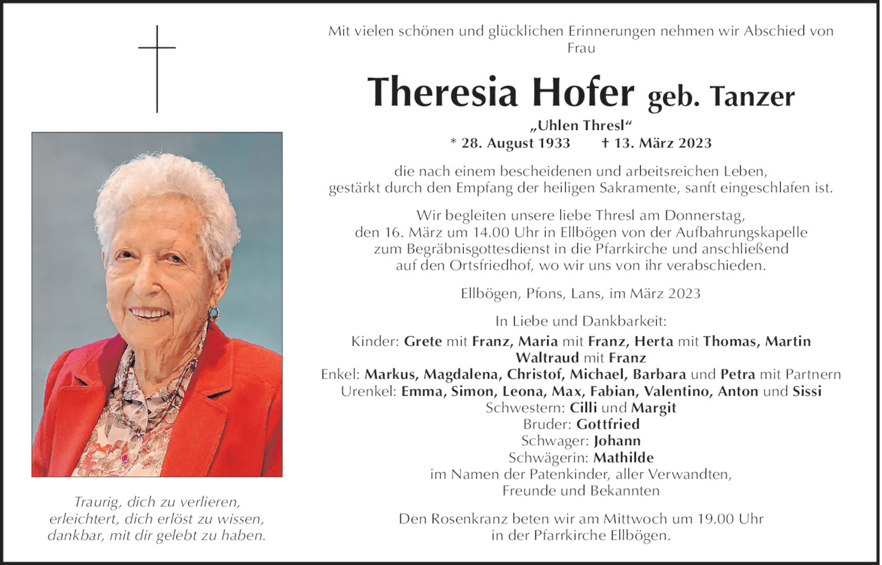 Theresia Hofer Bild