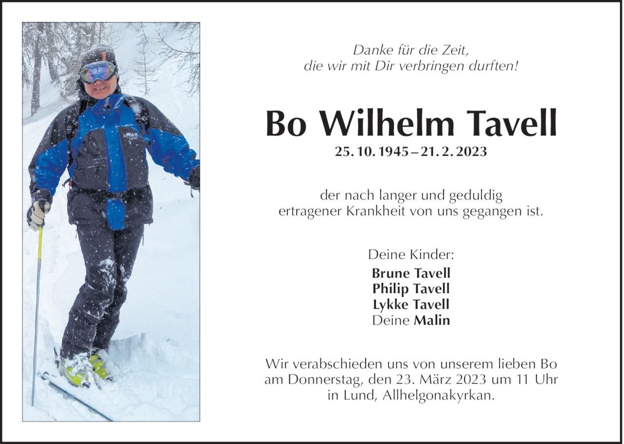 Bo Wilhelm Tavell Bild