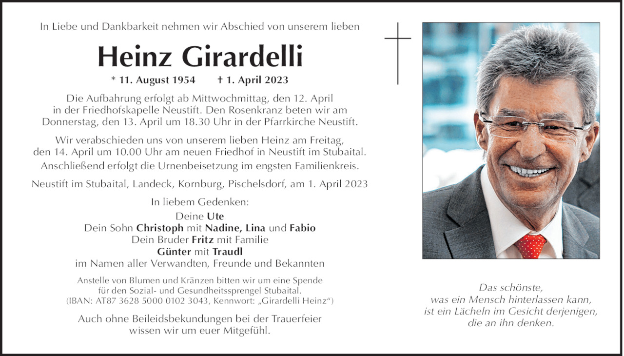 Heinz Girardelli Bild