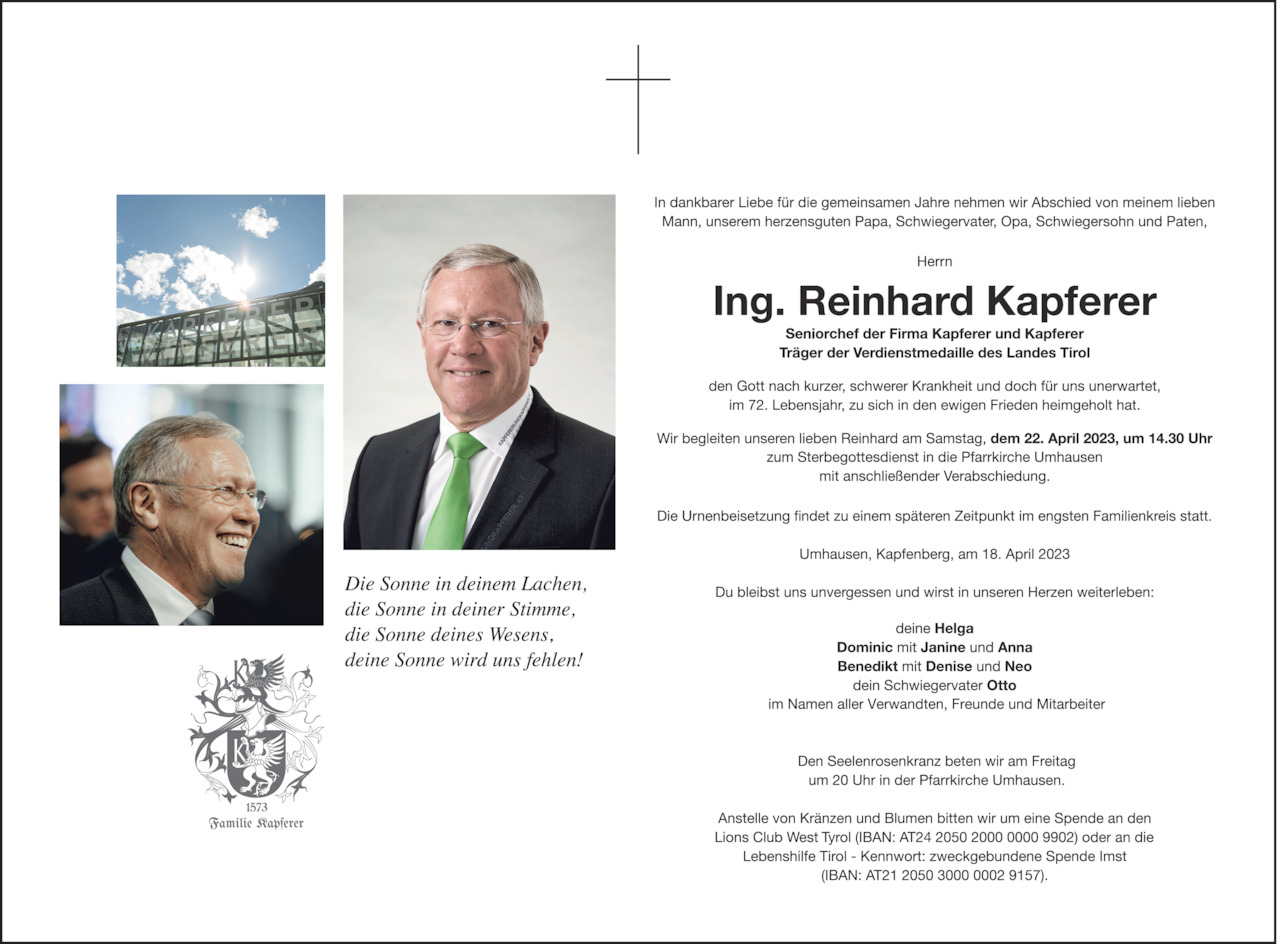 Reinhard Kapferer Bild