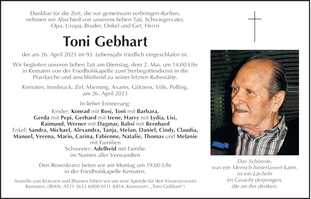 Toni Gebhart Bild