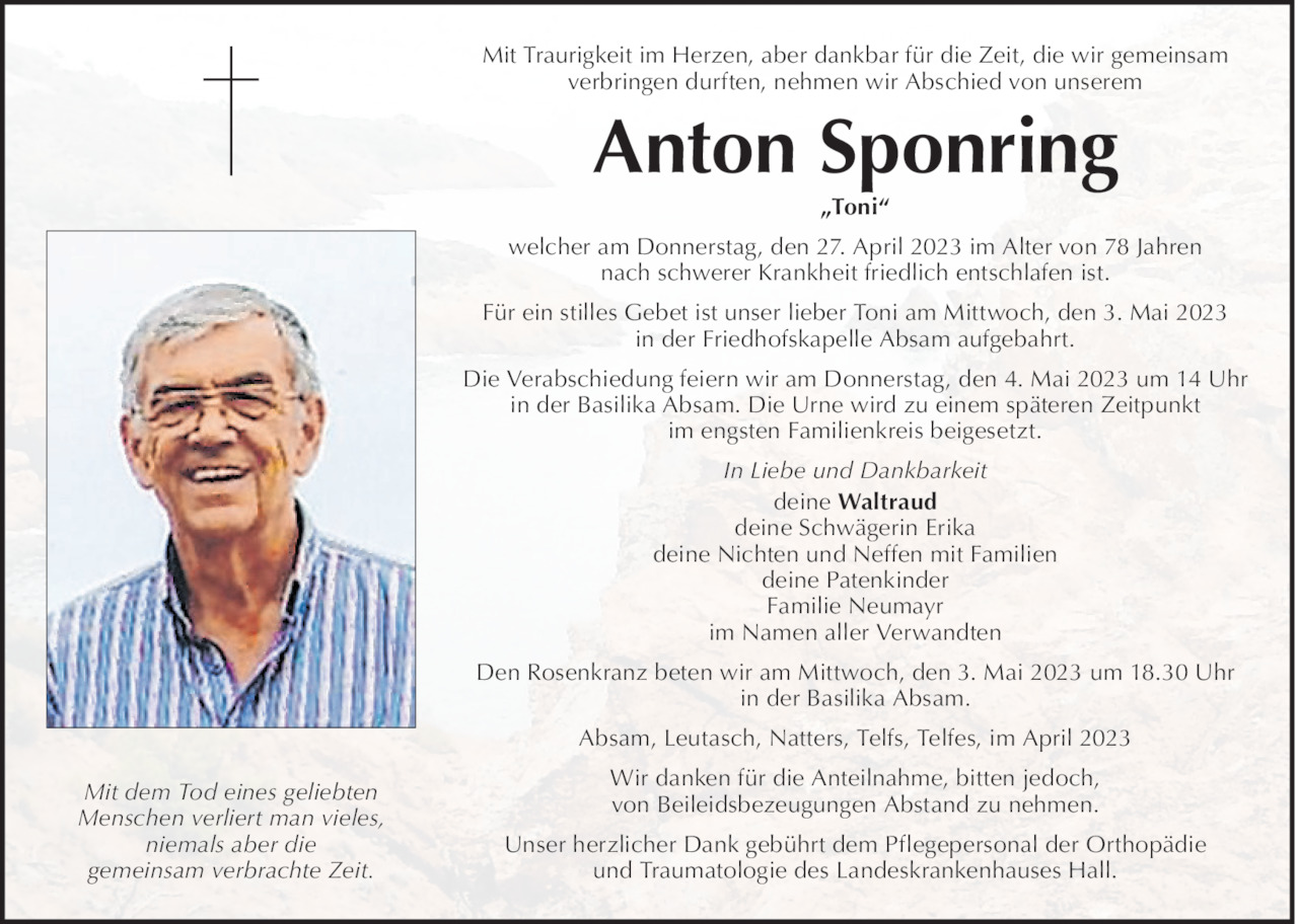 Anton Sponring Bild