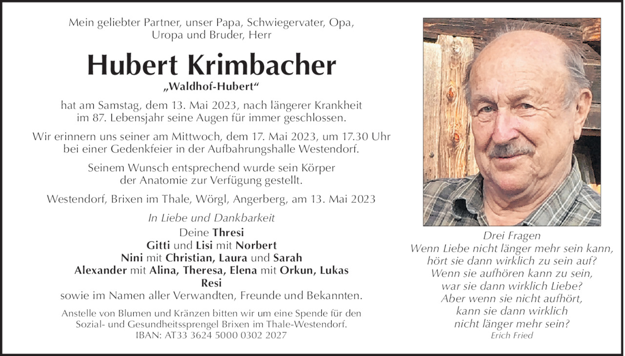 Hubert Krimbacher Bild