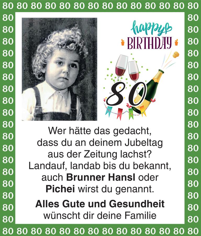 80. Geburtstag Hansl Bild
