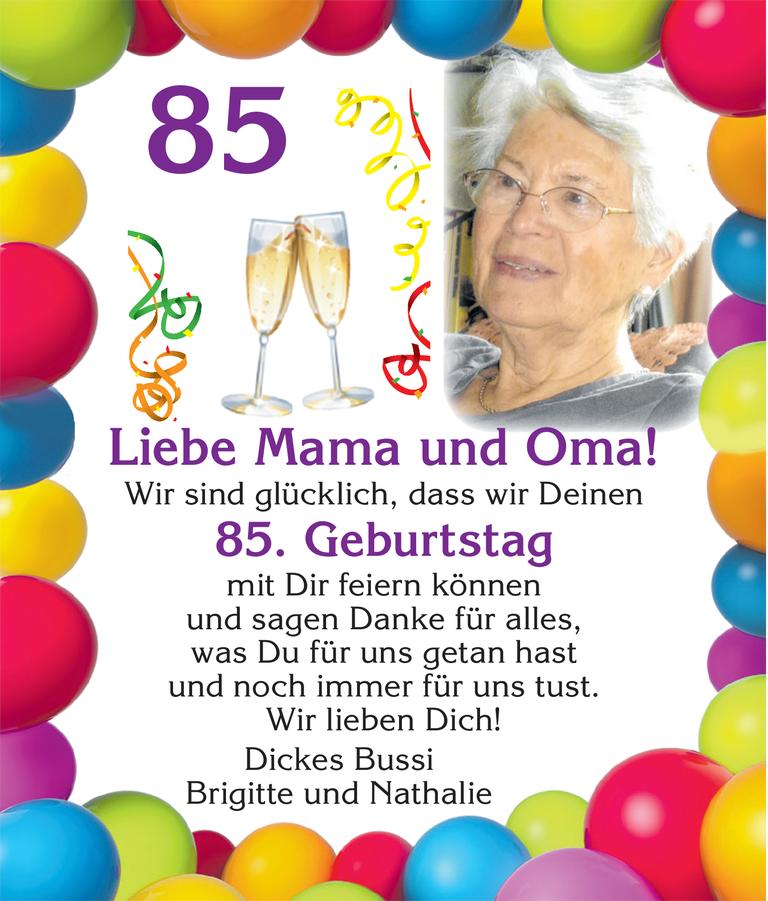 85. Geburtstag Mama Bild