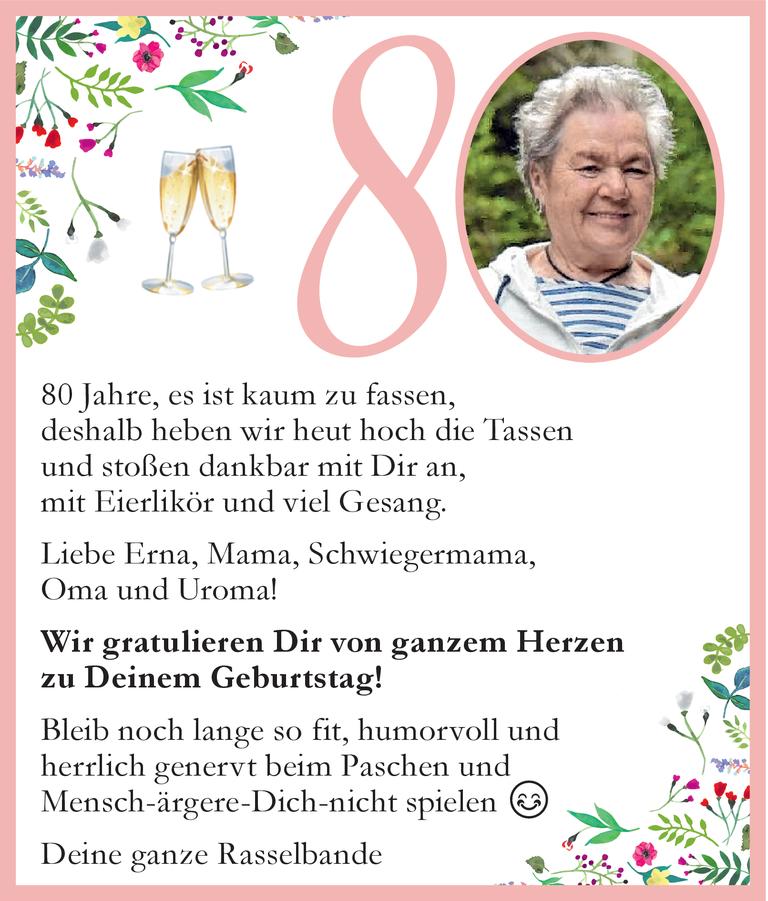 Erna 80. Geburtstag Bild